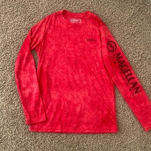 Magellan red LS youth large fishing shirt